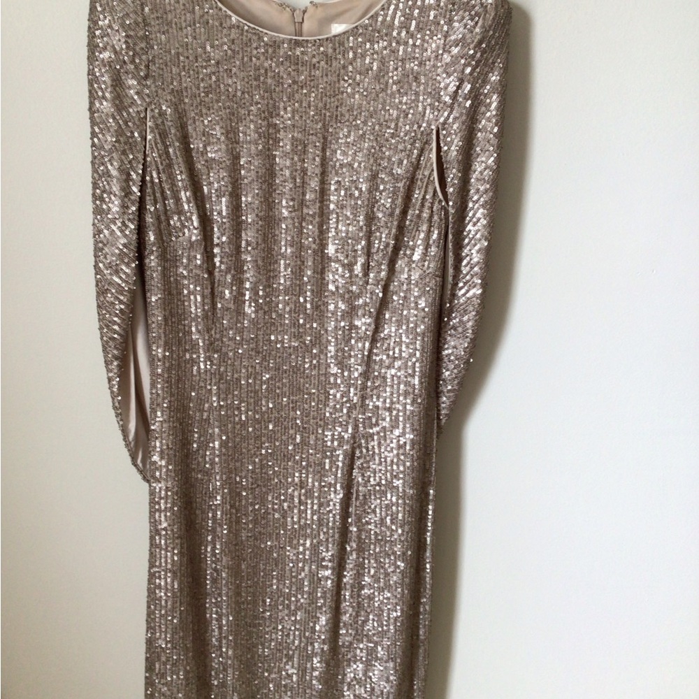 Eliza J Shimmering Gold Sequin Dress